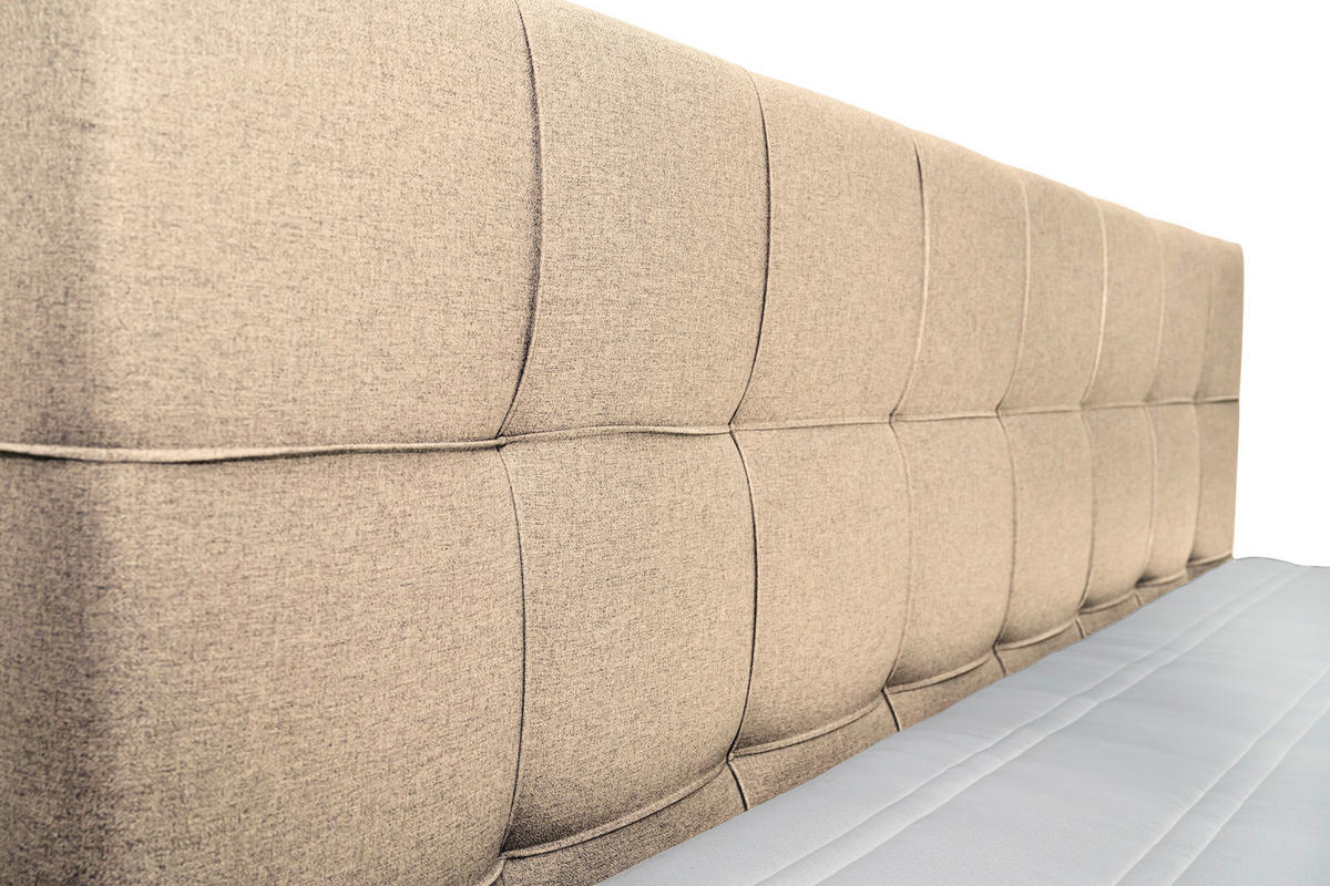 BOXSPRINGBETT 160/200 cm  in Beige  - Beige/Alufarben, Konventionell, Kunststoff/Textil (160/200cm) - Carryhome