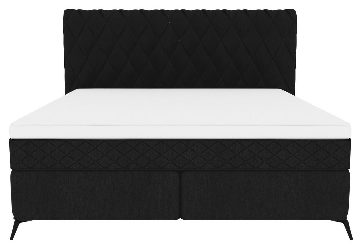 BOXSPRINGBETT 180/200 cm  in Schwarz  - Schwarz, Design, Textil/Metall (180/200cm) - Boxxx