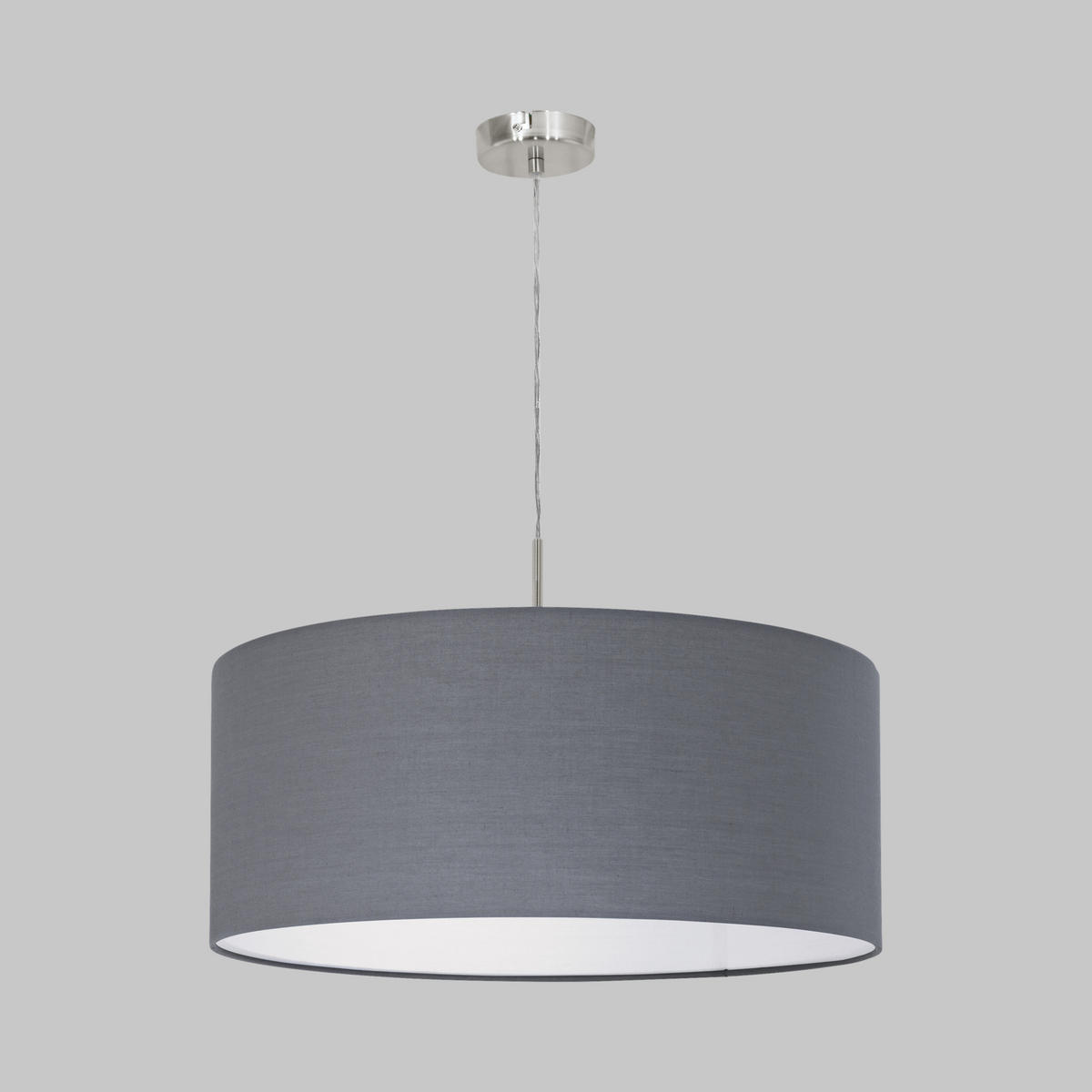 HÄNGELEUCHTE 53/110 cm  - Grau/Nickelfarben, MODERN, Textil/Metall (53/110cm) - Eglo