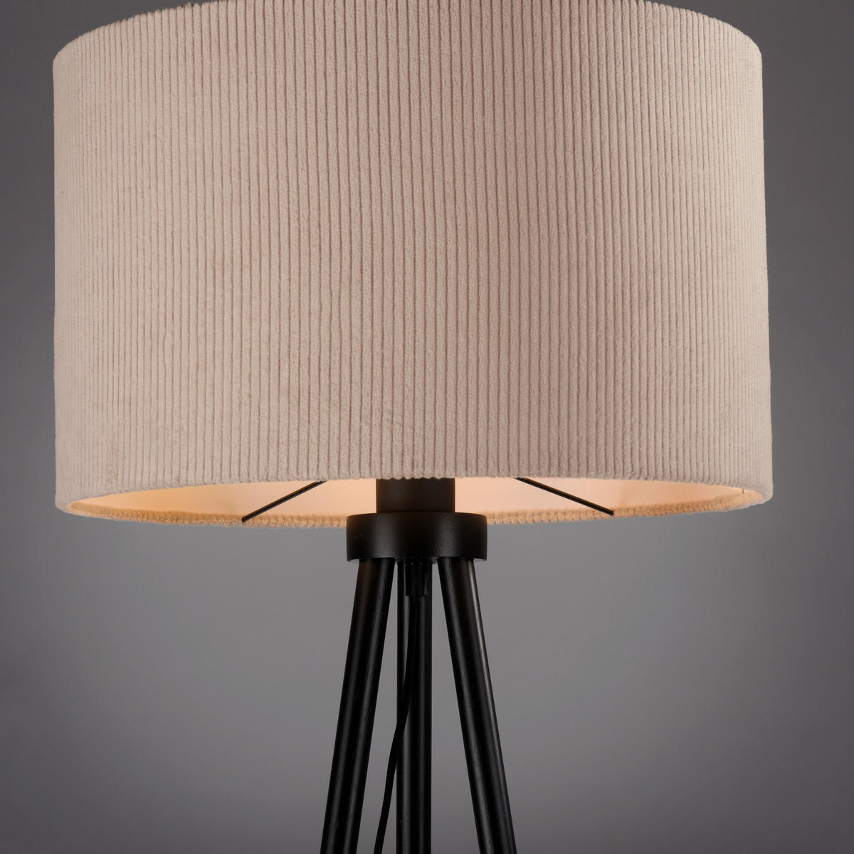 PODNA LED LAMPA Duro  - bež, drvo/metal (55/55/160cm)