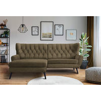 ECKSOFA  in Webstoff Olivgrün  165/237 cm  - Schwarz/Olivgrün, Design, Holz/Textil (165/237cm) - Stylife