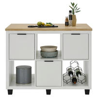 KUHINJSKI OTOK - črna/bela, Design, umetna masa/leseni material (119/91/82cm) - MID.YOU