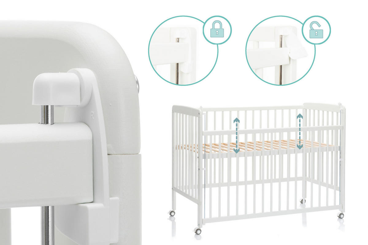 BEISTELLBETT Nena  125/63/91 cm  - Weiß, Basics, Holz (125/63/91cm) - Fillikid