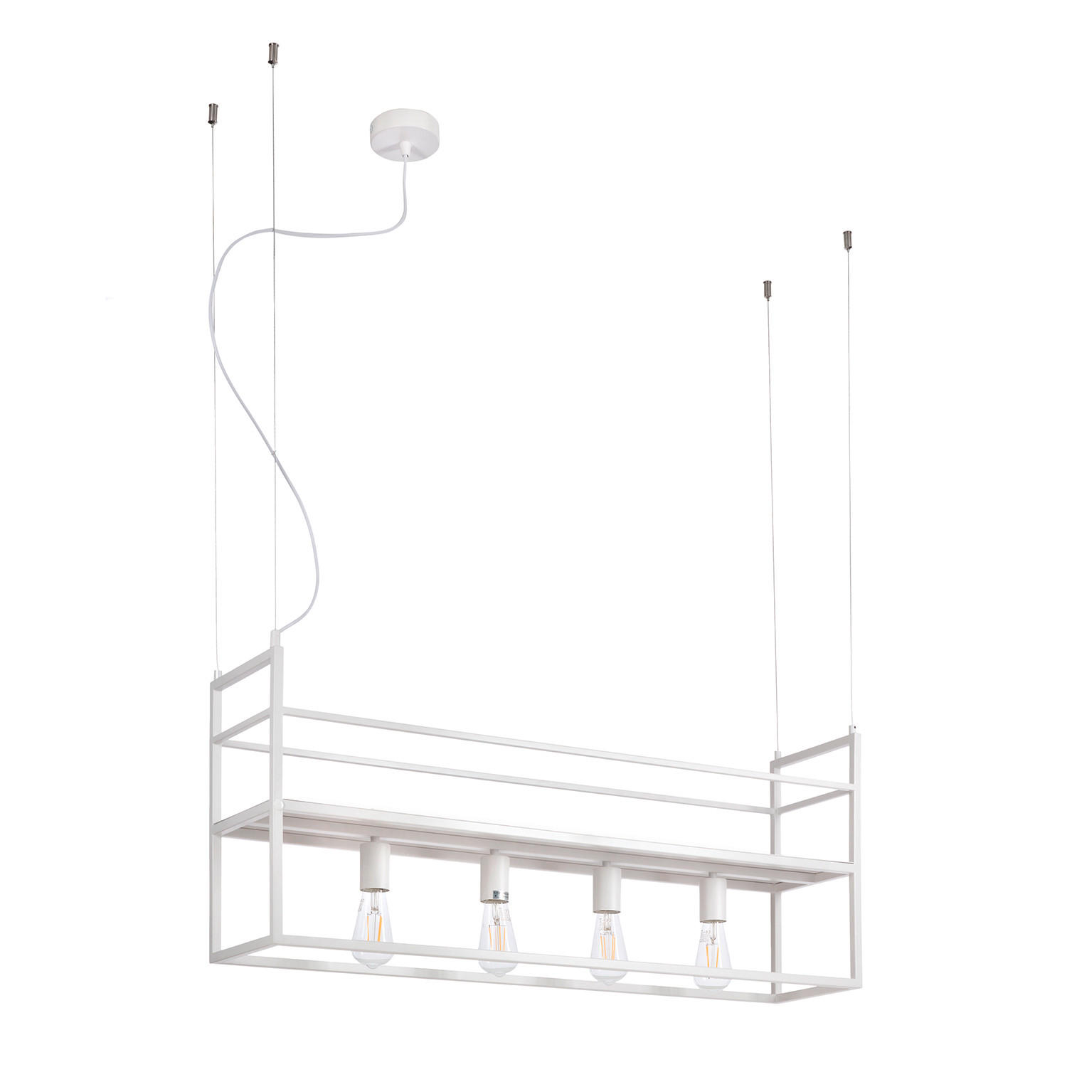 HÄNGELEUCHTE 5054 JEFFER 100/20/160 cm   - Weiß Hochglanz, Basics, Metall (100/20/160cm)