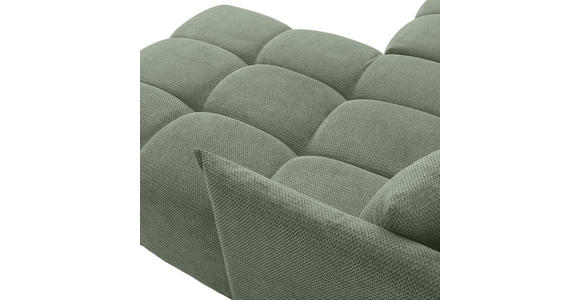ECKSOFA Salbeigrün Plüsch Zierkissen, Rückenkissen, Bettkasten, Schlaffunktion, Rücken echt, Liegefläche im Originalstoff  - Salbeigrün/Schwarz, KONVENTIONELL, Kunststoff/Textil (253/192cm) - Carryhome