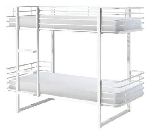 ETAGENBETT 90/200 cm Weiß  - Weiß, KONVENTIONELL, Metall (90/200cm) - MID.YOU