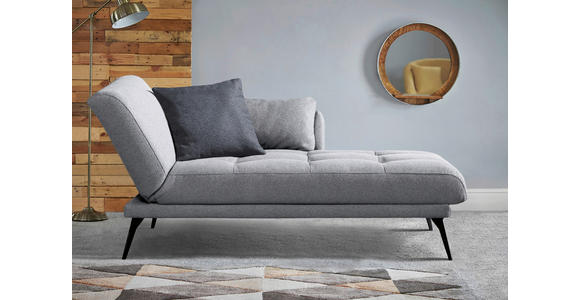 RÉCAMIERE Amira in Grau  - Schwarz/Grau, KONVENTIONELL, Textil/Metall (200/85/106cm) - Novel