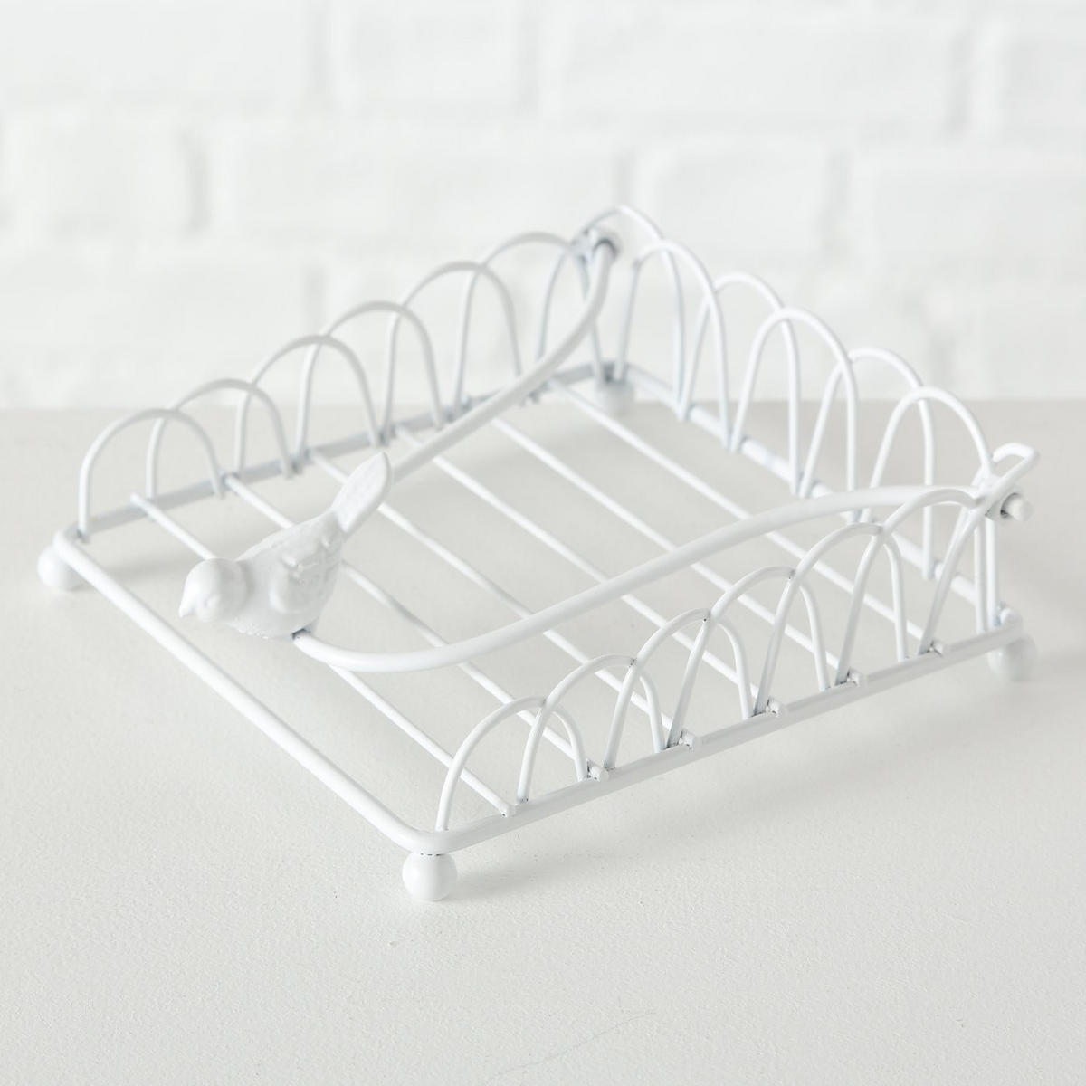 SERVIETTENHALTER    - Weiß, Basics, Metall (12/14/5cm)