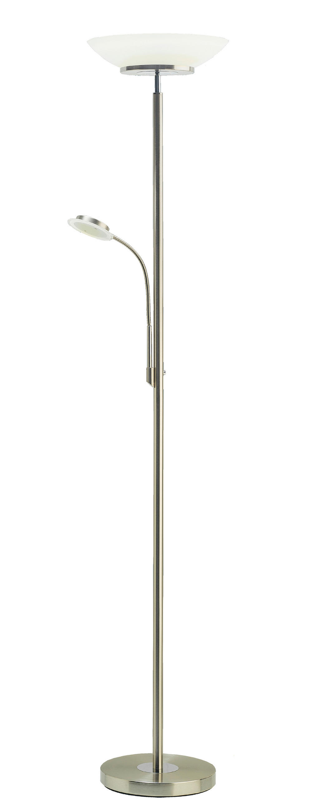 STOJACÍ LED SVÍTIDLO, 32/180 cm  - bílá/opál, Konvenční, kov/plast (32/180cm) - Novel