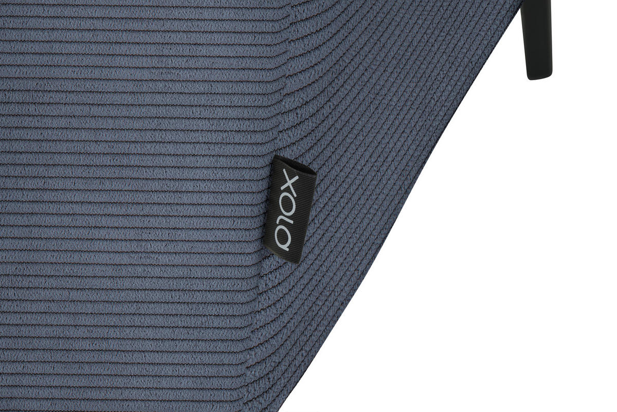 ECKSOFA in Feincord Blaugrau  - Blaugrau/Schwarz, Design, Textil/Metall (205/280cm) - MID.YOU
