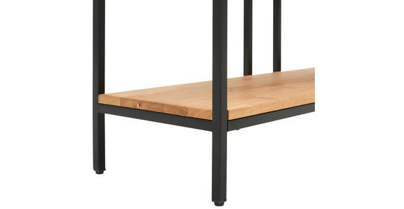 REGAL Eiche massiv Schwarz, Eichefarben  - Eichefarben/Schwarz, Trend, Holz/Metall (120/90/35cm) - Landscape