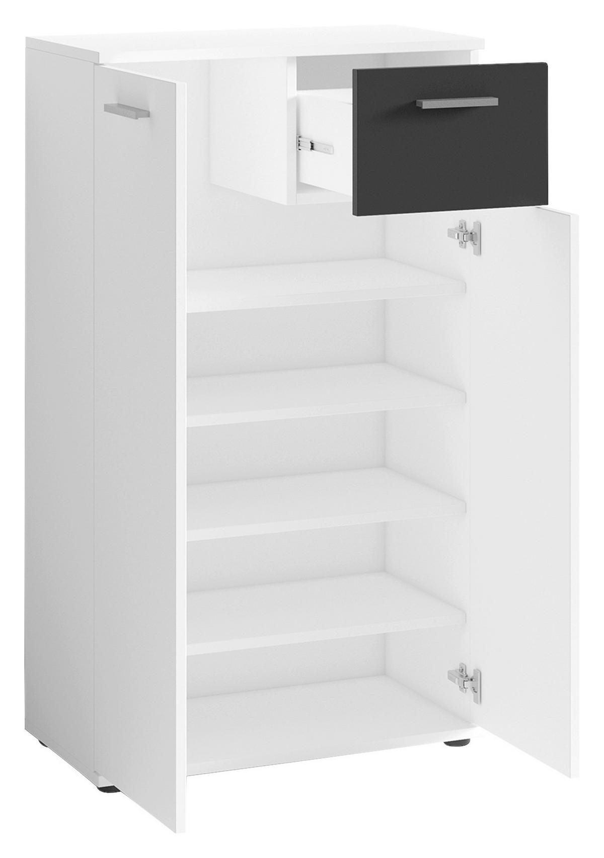 KOMMODE , 60/102/30 cm, 1 Schublade(n)  - Silberfarben/Schwarz, LIFESTYLE, Holzwerkstoff/Kunststoff (60/102/30cm) - MID.YOU