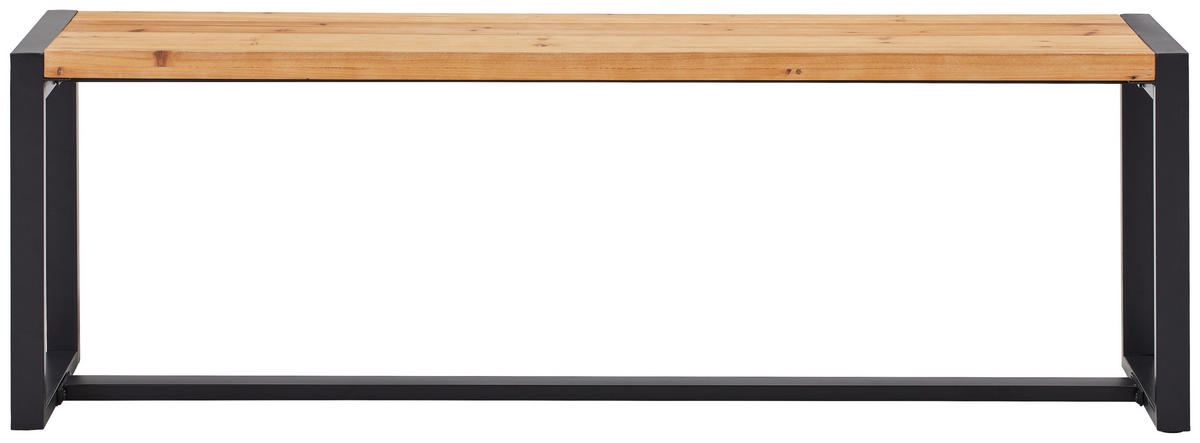SITZBANK 140/45/30 cm Naturfarben, Schwarz Altholz vollmassiv  - Schwarz/Naturfarben, Design, Holz/Metall (140/45/30cm) - MID.YOU