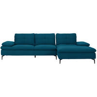 ECKSOFA Webstoff Dunkelblau  - Schwarz/Dunkelblau, Design, Textil/Metall (301/179cm) - Chilliano