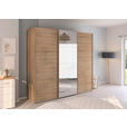 SCHWEBETÜRENSCHRANK 242/223/68 cm 3-türig Sonoma Eiche  - Sonoma Eiche, Design, Glas/Holzwerkstoff (242/223/68cm) - Novel