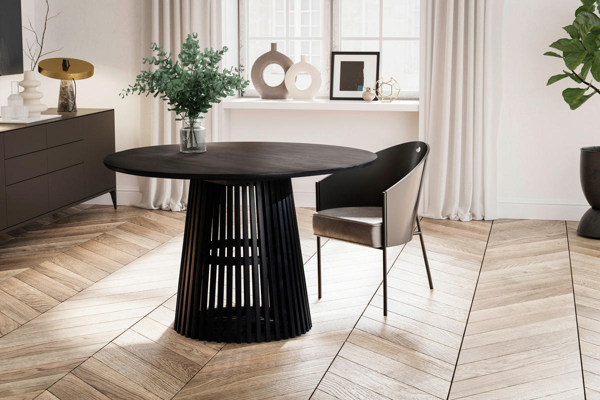 ESSTISCH in Holz 120/120/77 cm  - Schwarz, Design, Holz (120/120/77cm) - MID.YOU