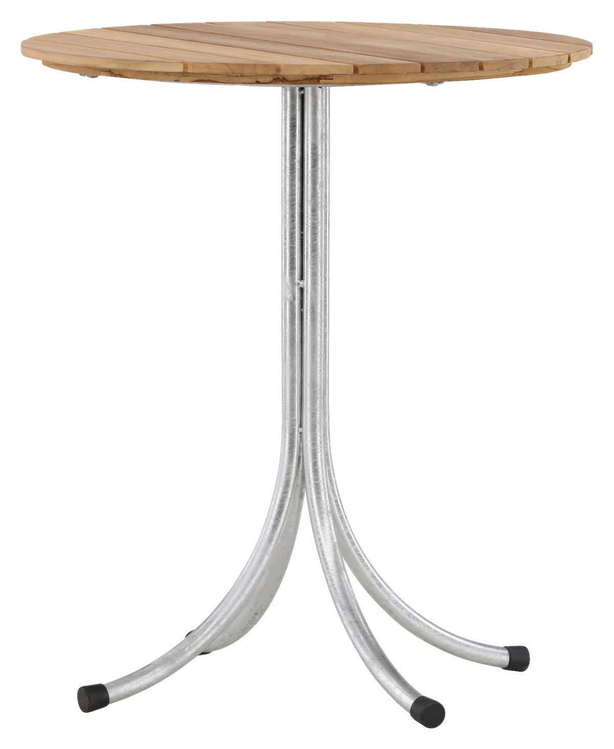 UTEBORD metall, trä rund  - teakfärg/silver, Klassisk, metall/trä (65/65/75cm) - Gardenson