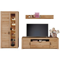 WOHNWAND 3-teilig  Eichefarben 283/203/50 cm  - Eichefarben/Anthrazit, Design, Glas/Holz (283/203/50cm) - Livetastic