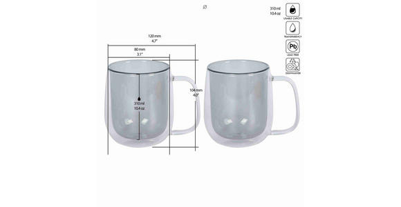 KAFFEEGLAS - Rosa, KONVENTIONELL, Glas (8/10,4cm) - Novel