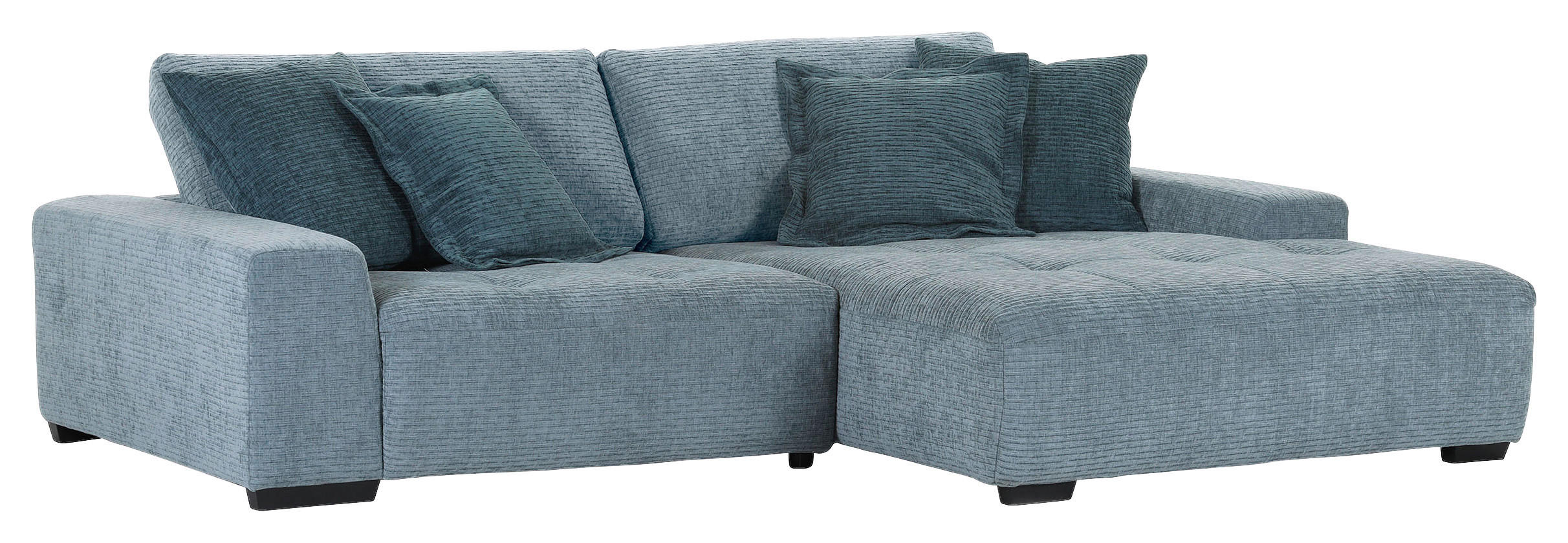 ECKSOFA in Flachgewebe Blau, Petrol  - Blau/Petrol, Konventionell, Holz/Textil (270/190cm) - Carryhome