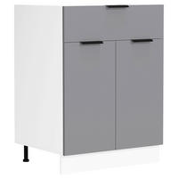 BÄNKSKÅP 60/82/46 cm  i antracit, vit  - vit/antracit, Trend, trämaterial/plast (60/82/46cm) - MID.YOU