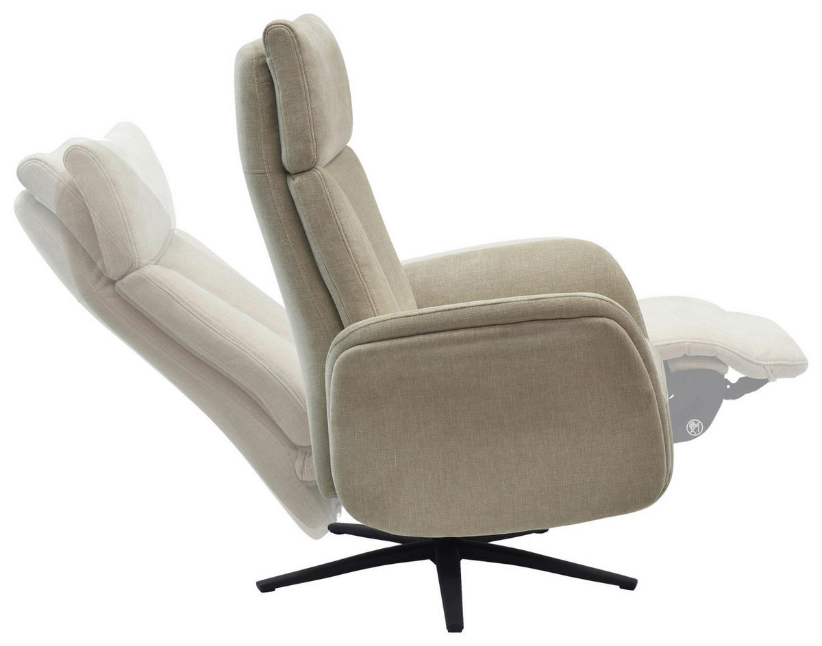 RELAXSESSEL Webstoff    - Beige/Schwarz, Design, Holz/Textil (75/109/84/148/84cm) - Livetastic