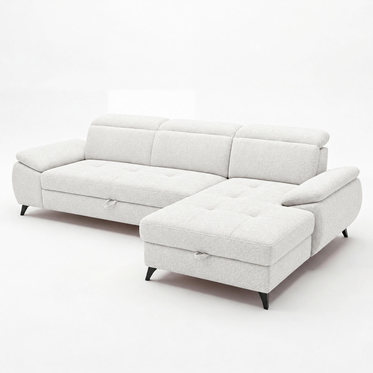 ECKSOFA  Struktur Beige  - Beige/Schwarz, Basics, Holz/Holzwerkstoff (281/166cm) - MID.YOU