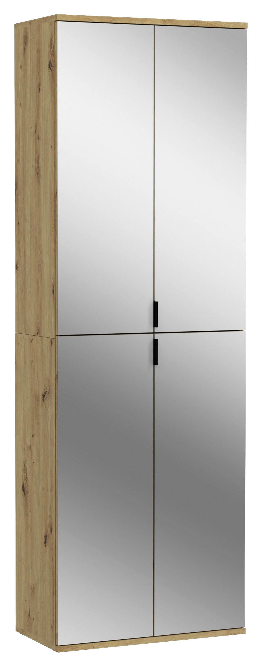 SCHUHSCHRANK  in 61/193/34 cm  - Schwarz/Eiche Artisan, KONVENTIONELL, Glas/Holzwerkstoff (61/193/34cm) - MID.YOU