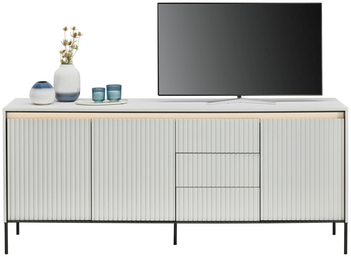 SIDEBOARD 192/82/40 cm  - vit/svart, Design, trämaterial (192/82/40cm) - Niels Andersson