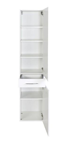 HOCHSCHRANK Weiß - Chromfarben/Weiß, KONVENTIONELL, Holzwerkstoff/Metall (40/180/35cm) - Xora
