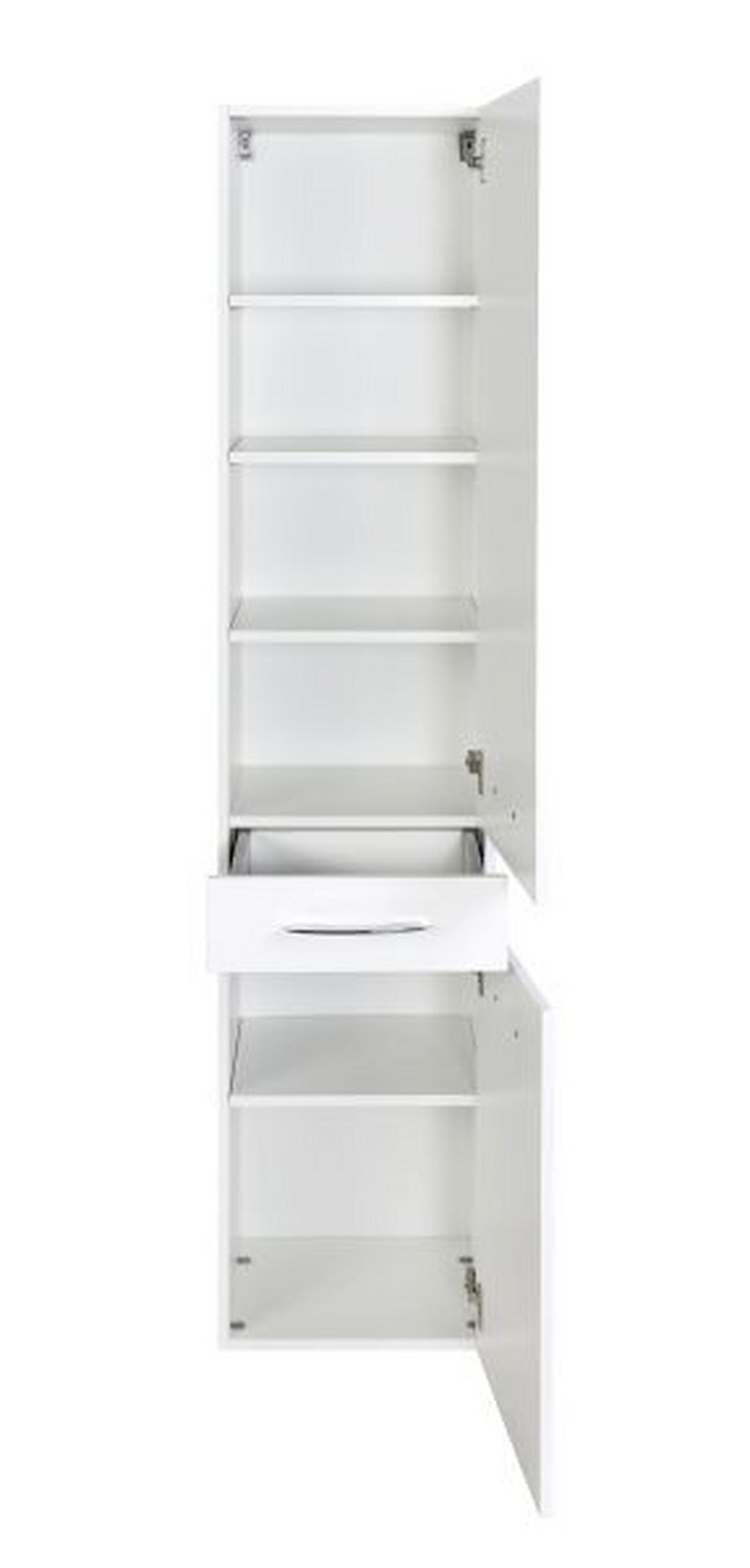 HOCHSCHRANK 40/180/35 cm  - Chromfarben/Weiß, KONVENTIONELL, Holzwerkstoff/Metall (40/180/35cm) - Xora