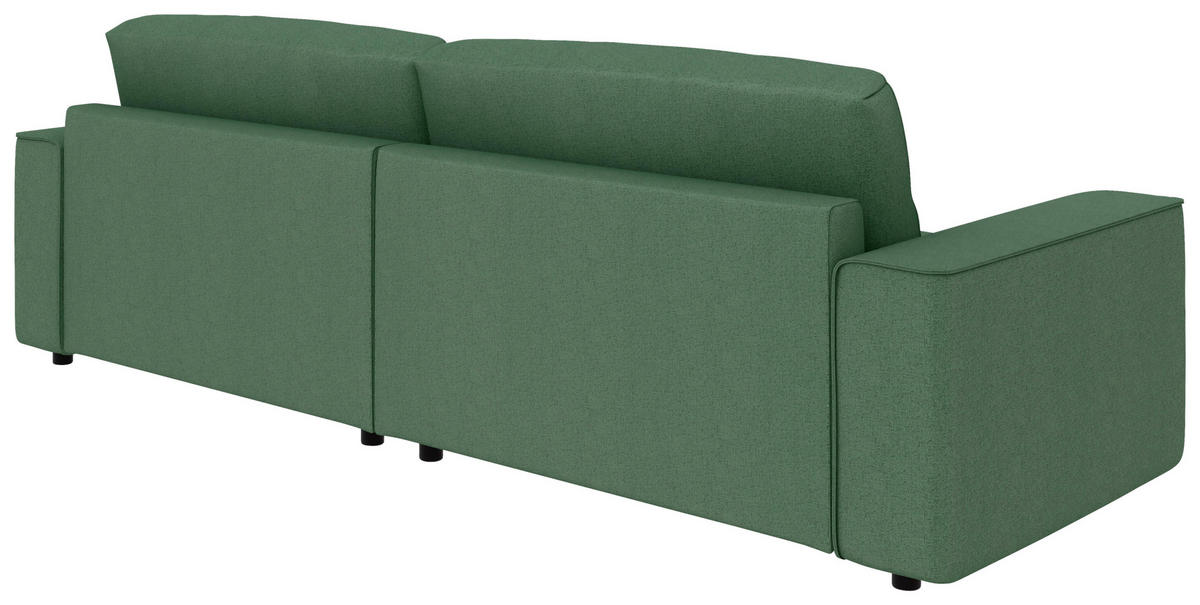 ECKSOFA in Struktur Dunkelgrün  - Dunkelgrün/Schwarz, Modern, Kunststoff/Textil (265/164cm) - Trendmanufaktur