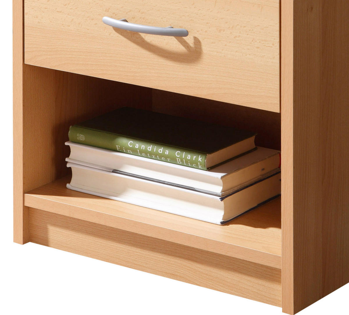 NACHTSCHRANK 39/41/28 cm  - Buchefarben/Silberfarben, Basics, Holzwerkstoff/Kunststoff (39/41/28cm) - P & B