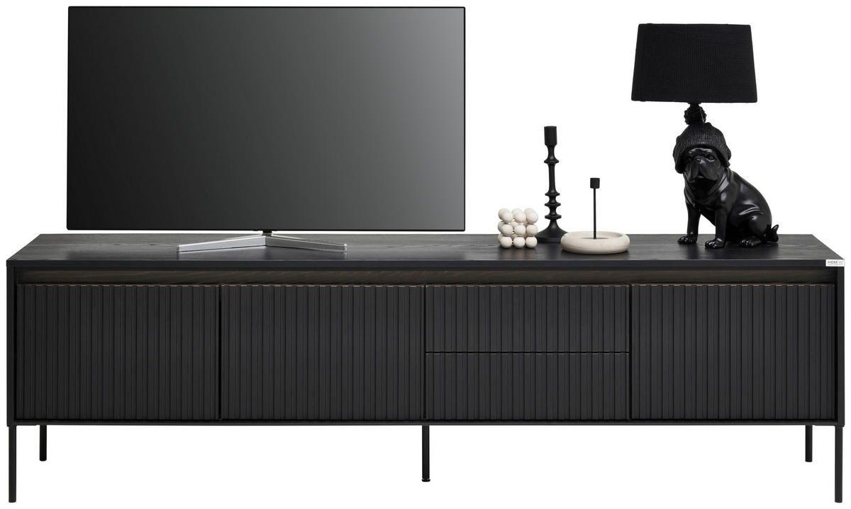 TV-BÄNK  i 192/56/40 cm  - svart, Design, trämaterial (192/56/40cm) - Hom`in