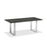 GARTENTISCH Kunststoff Edelstahlfarben, Graphitfarben rechteckig  - Edelstahlfarben/Graphitfarben, Design, Kunststoff/Metall (220/95/76cm)