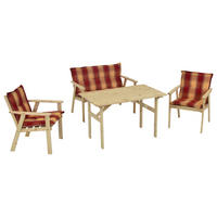 GARTENSET Kiefer massiv  - Rot/Naturfarben, MODERN, Holz/Kunststoff - Gardenson