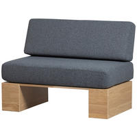 SITZBANK 110/84/67 cm Bouclé Eichefarben, Dunkelgrau Eiche massiv  - Eichefarben/Dunkelgrau, MODERN, Holz/Textil (110/84/67cm) - Livetastic