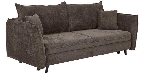 SCHLAFSOFA in Chenille Graubraun  - Graubraun/Schwarz, KONVENTIONELL, Holz/Textil (238/99/108cm) - Carryhome