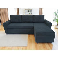 ECKSOFA TERMOLI Anthrazit Cord  - Anthrazit/Schwarz, Design, Kunststoff/Textil (231/155cm) - MID.YOU