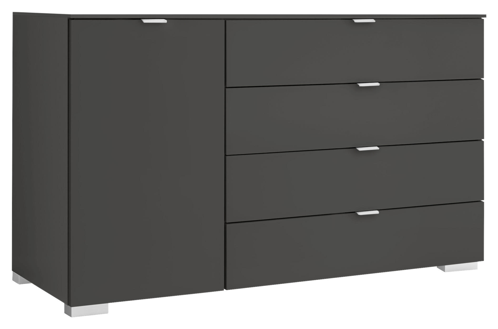 KOMMODE 120/77/40 cm  in Anthrazit  - Anthrazit/Alufarben, Basics, Holzwerkstoff/Kunststoff (120/77/40cm) - Moderano
