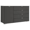 COMMODE 120/77/40 cm  in Anthrazit  - Anthrazit/Alufarben, Basics, Holzwerkstoff/Kunststoff (120/77/40cm) - Moderano