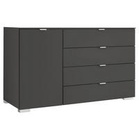 COMMODE 120/77/40 cm  in Anthrazit  - Anthrazit/Alufarben, Basics, Holzwerkstoff/Kunststoff (120/77/40cm) - Moderano