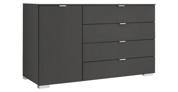 KOMMODE 120/77/40 cm in Anthrazit - Anthrazit/Alufarben, Basics, Holzwerkstoff/Kunststoff (120/77/40cm) - Moderano