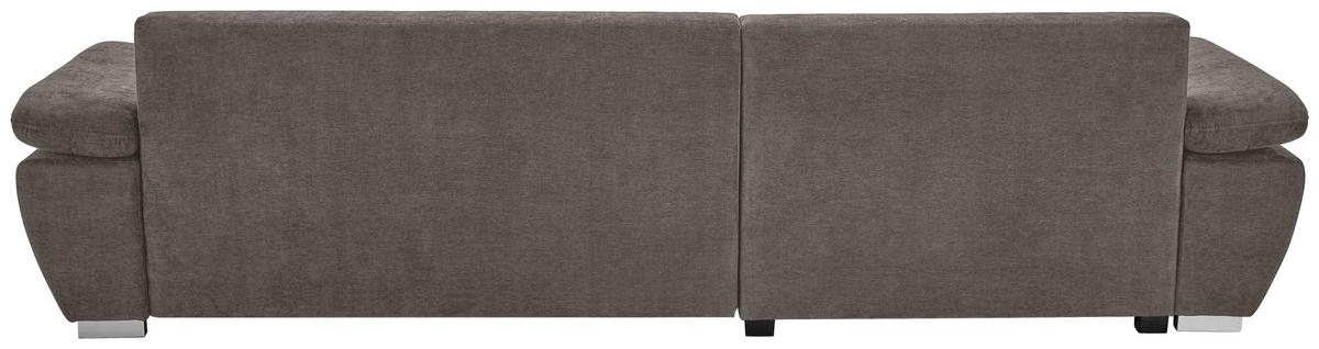 ECKSOFA Taupe Chenille  - Taupe/Silberfarben, KONVENTIONELL, Holz/Textil (187/293cm) - Carryhome