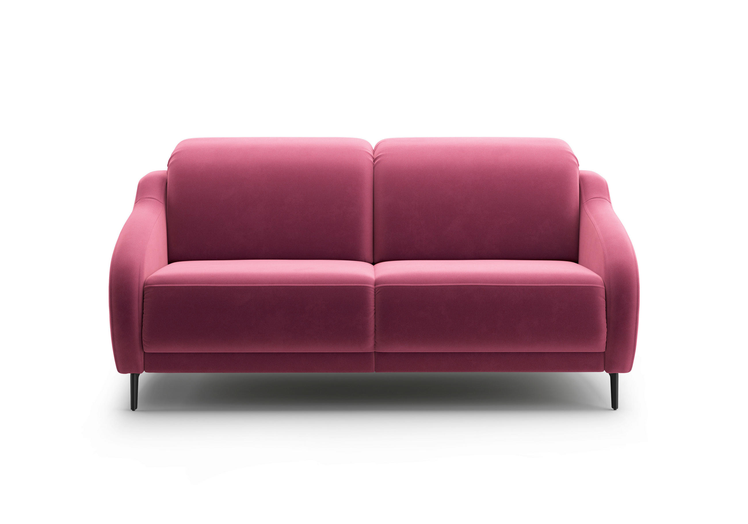 3-SITZER-SOFA in Samt Aubergine  - Aubergine/Schwarz, MODERN, Textil/Metall (192/93/104cm) - Sit & More