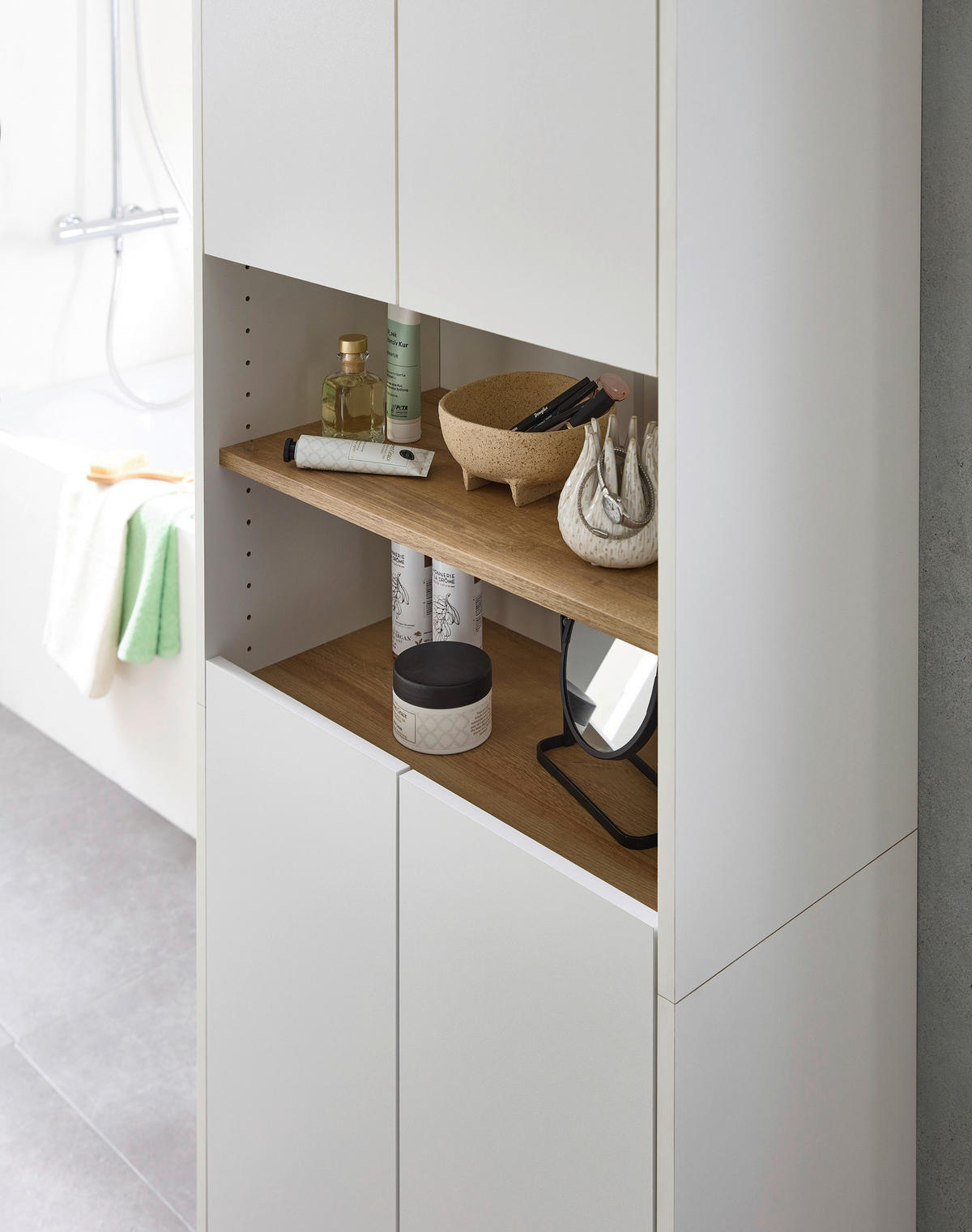 HOCHSCHRANK 61,6/182,8/32,2 cm  - Eichefarben/Weiß, KONVENTIONELL, Holzwerkstoff (61,6/182,8/32,2cm) - Xora