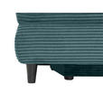 SCHLAFSOFA Cord Petrol Rückenkissen, Armlehnenkissen, Bettkasten, Schlaffunktion, Rücken echt, Liegefläche im Originalstoff  - Petrol/Schwarz, KONVENTIONELL, Holz/Textil (196/96/103cm) - Carryhome