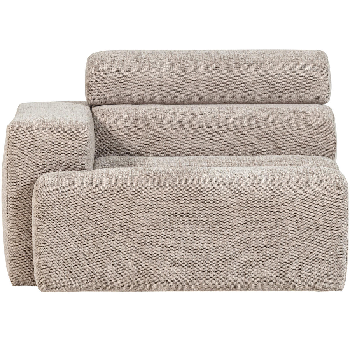 SOFAELEMENT Novi Webstoff Naturfarben  - Schwarz/Naturfarben, Design, Kunststoff/Textil (109/86/113cm) - Livetastic