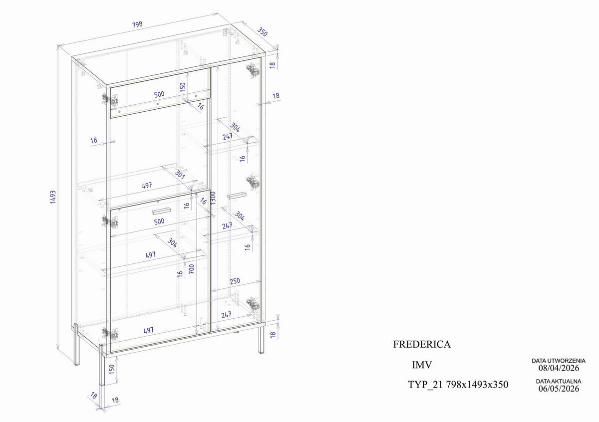 VITRINE  in Eichefarben, Kaschmir - Kaschmir/Eichefarben, Design, Glas/Holzwerkstoff (80/150/35cm) - MID.YOU