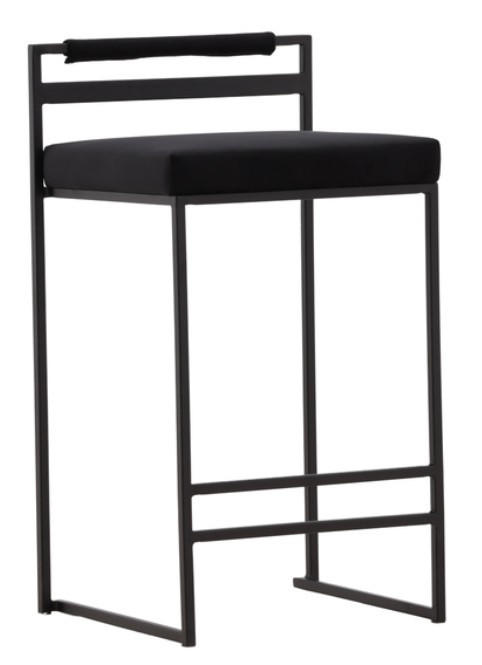 BARSTOL i svart  - svart, Design, metall/textil (45/80/41cm) - Johann Jakob